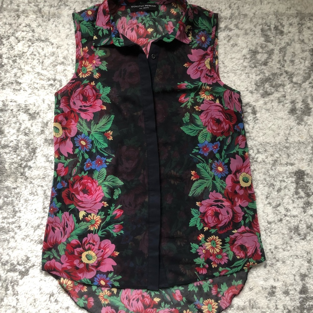 Dorothy Perkins floral print sheer blouse